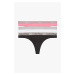 Calvin Klein farebný 3 pack táng Thong Black/White/Pink Smoothie