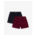 Men's Classic Boxer Shorts ATLANTIC with Buttons 2PACK - navy blue, burgundy
