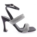 DGN 8033-23Y Women's Silver Stone Band Strap On Ankle Heels