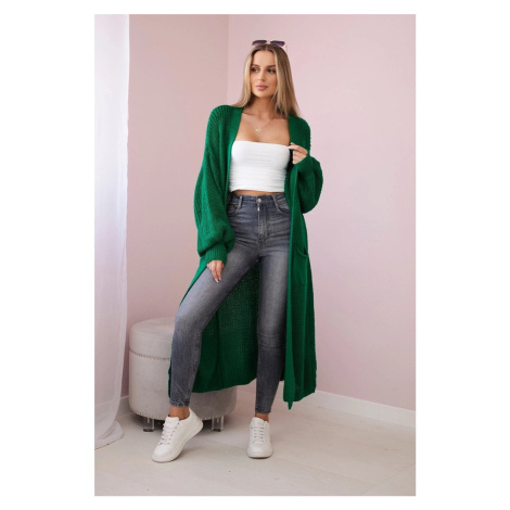 Long cardigan sweater green