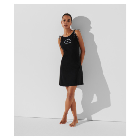 Plážové Oblečenie Karl Lagerfeld Logo Short Beach Dress Čierna