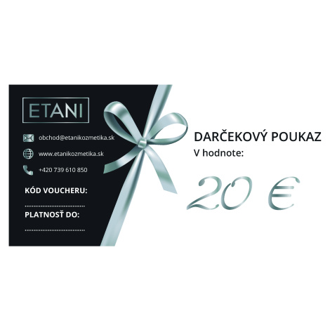 ETANI Darčekový poukaz 1x 40 euro: 1x poukaz v hodnote 40 euro