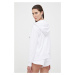 Mikina Armani Exchange dámska, biela farba, s kapucňou, jednofarebná