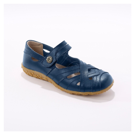 Vychádzková obuv z pružnej kože, námorníckej modrej Blancheporte