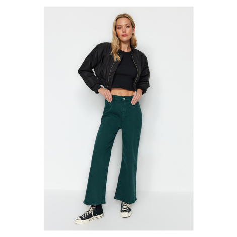 Trendyol Petrol High Waist Culotte Jeans