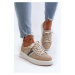 Women's leather sneakers D&A beige