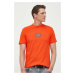 Bavlnené tričko Calvin Klein oranžová farba, s potlačou