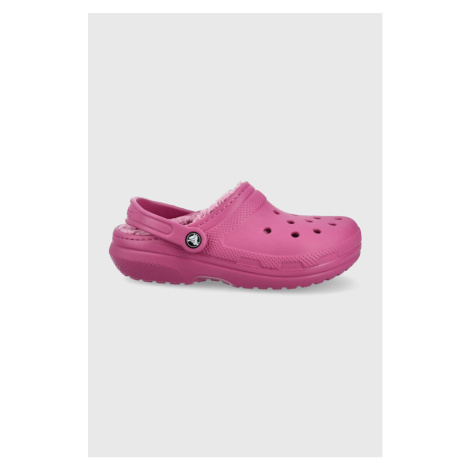 Papuče Crocs Classic Lined Clog fialová farba, 203591