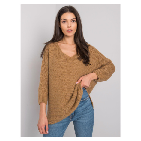 Women's oversize sweater OCH BELLA Camel