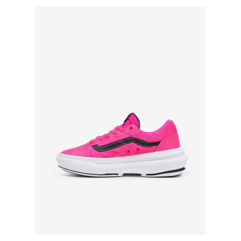 Neon Pink Women's Sneakers with Leather Details VANS - Women
