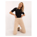 Beige insulated sweatpants with pockets