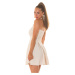 Sexy KouCla neckholder minidress flared skirt white