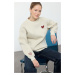 Trendyol Stone Embroidered Regular/Normal Pattern Thick Polar Fleece Knitted Sweatshirt