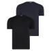 DUAL SET T8569 DEWBERRY BIKE COLLAR MENS T-SHIRT-BLACK-NAVY BLUE