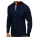 Tmavomodrá pánska elegantná košeľa s dlhými rukávmi Bolf 8840-1