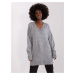 Women's Grey Classic Neckline Sweater