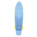 Skateboard - pennyboard 60cm nosnost 90kg, kovové osy, modrá barva, žlutá kola