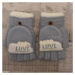 Dámske sivé rukavice LOVE