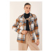 Bigdart Brodie Quality Women's Oversize Lumberjack Shirt Tan