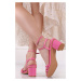 Ružové sandále na hrubom podpätku Nawel
