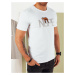 Pánske tričko s potlačou bielej farby Dstreet RX5361