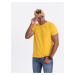 Ombre BASIC men's classic cotton t-shirt - mustard