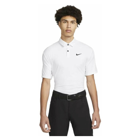 Nike Dri-Fit Tour Mens Solid Golf Polo White/Black Polo košeľa