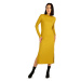 Litex Dámske šaty s dlhým rukávom 7C033 karí žltá