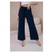 Wide viscose trousers Navy blue