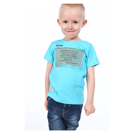 Boys' blue T-shirt with print FASARDI