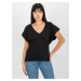 Black women's t-shirt MAYFLIES with V-neck