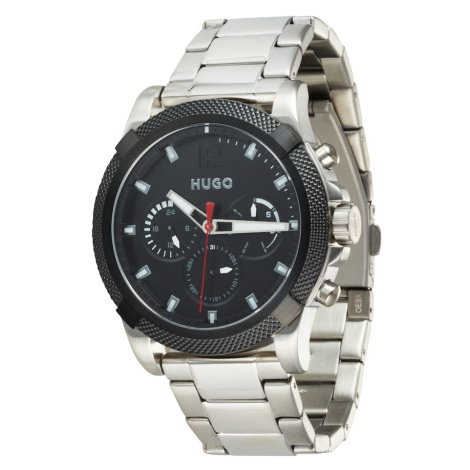 HUGO Analógové hodinky  čierna / strieborná Hugo Boss