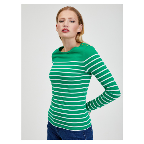 Orsay White Green Women Striped T-Shirt - Women