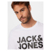 JACK & JONES Tričko  čierna / biela