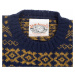 Jamieson's Knitwear Modro-zlatý vzorovaný sveter Jamieson's zo shetlandskej vlny
