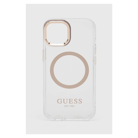 Puzdro na mobil Guess iPhone 14 6,1'' zlatá farba