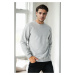 64602 Dewberry Basic Crew Neck Mens Sweatshirt-GREY