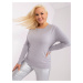 Grey plain sweater in a larger size with long sleeves