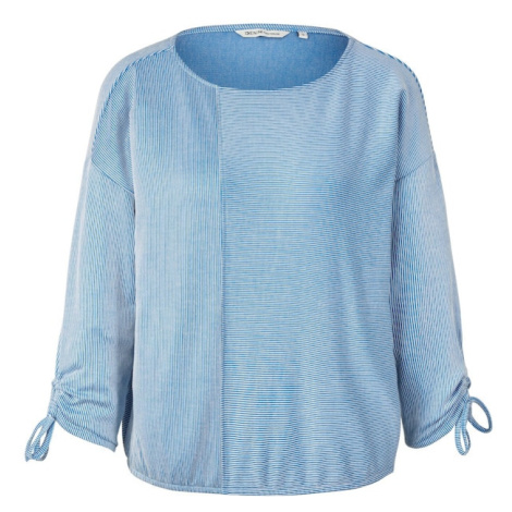 TOM TAILOR DENIM Tričko  modrá / biela