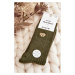 Women's thick socks with teddy bear, dark green