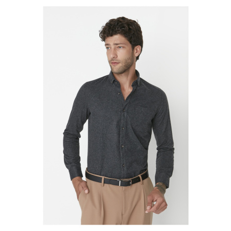 Trendyol Black Slim Fit Single Pocket Shirt