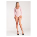 SVETLORUŽOVÉ DÁMSKE BODY S VÝSTRIHOM M1037 PINK