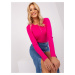 Classic fuchsia sweater with decorative buttons