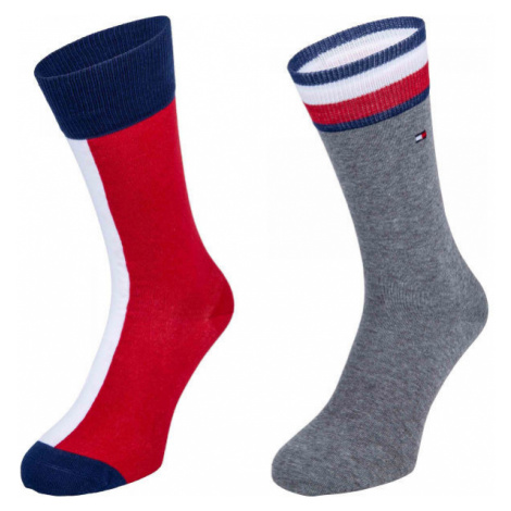Tommy Hilfiger MEN ICONIC FLAG SOCK 2P červená - Pánske ponožky