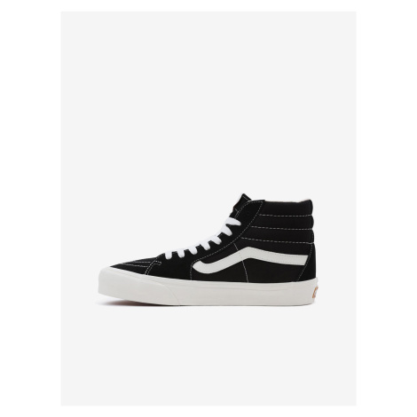 Black Ankle Sneakers with Leather Details VANS SK8-Hi - Women