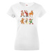 Dámské vianočné tričko s potlačou vianočných postavičiek - vianočné tričko