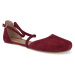 Barefoot dámske sandále Shapen - Orchid Bordeaux Suede W vínové