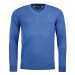 Barbour Ľahký sveter z pima bavlny Barbour Pima Cotton V-Neck - modrý