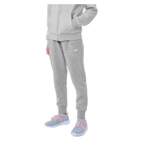 Dievčenské tepláky 4F JUNIOR GIRLS TROUSERS JSPDD001-25M-GREY MELANGE