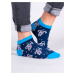 Yoclub Unisex's Ankle Funny Cotton Socks Patterns Colours SKS-0086U-A500 Navy Blue